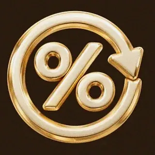 Gold percent symbol — Cashmo